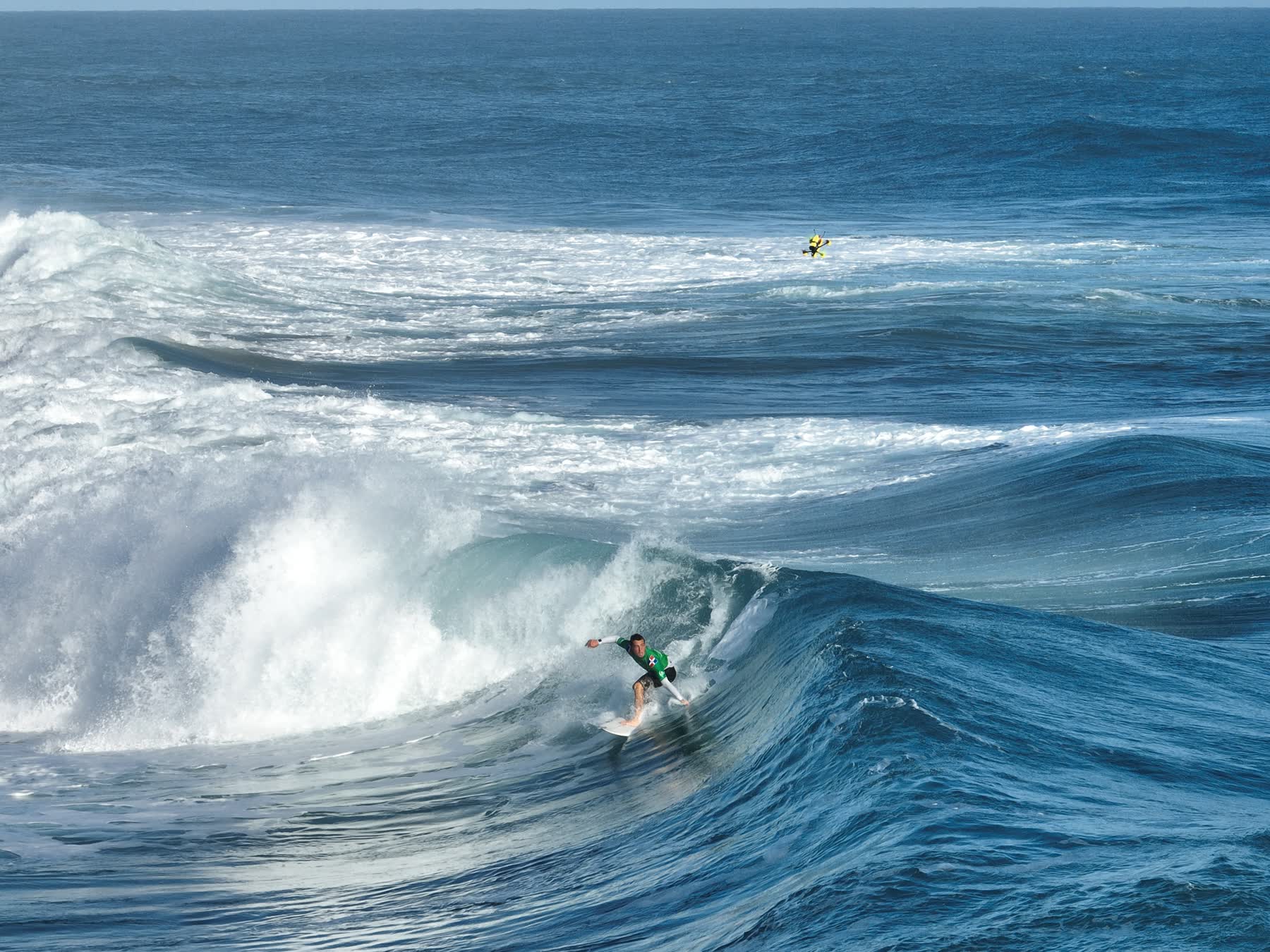 Surfer on a clean wave off the north coast